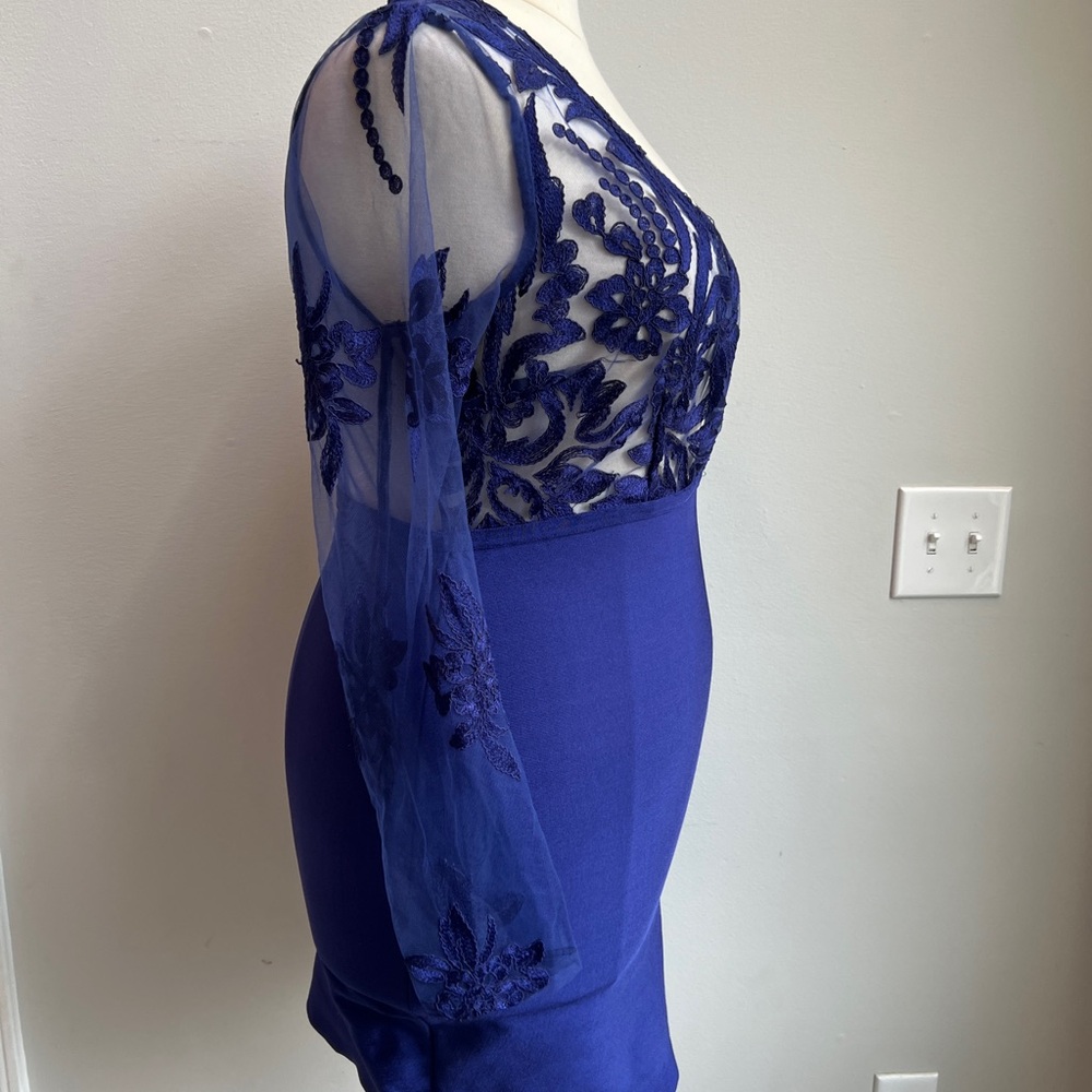 Fashionova Elegant Blue Lace Dress Size 2XL